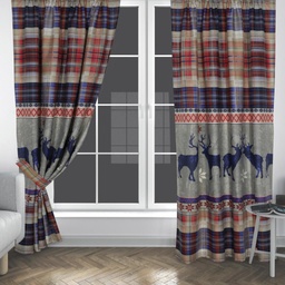 [R-2600512] SET OD 2 ZAVJESE XMAS SOB PLAVA