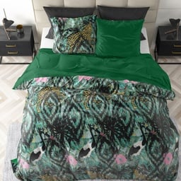 POSTELJINA VELVET BOTANICAL FOREST GREEN 