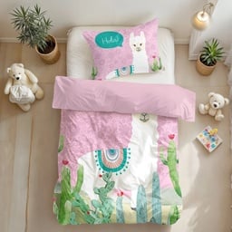 [8720578117383] POSTELJINA HOLA LAMA PINK