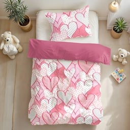 [8720578117406] POSTELJINA HEARTS LOVE PINK