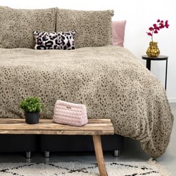 POSTELJINA TEDDY LEOPARD TAUPE
