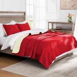 PREKRIVAČ BICOLORE RED/BEIGE