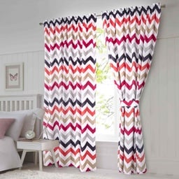 [P-20800363] SET OD 2 ZAVJESE ZIGZAG RED